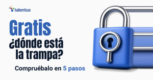 Pieza gráfica azul de Talentus con el titular «¿Los cursos de Talentus son gratis de verdad?» sobre formación gratuita subvencionada.