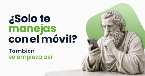 Infografía con el titular «Empiezas donde estás. Subes a tu ritmo» y una escalera de tres peldaños: nivel básico, nivel avanzado y diploma acreditativo.